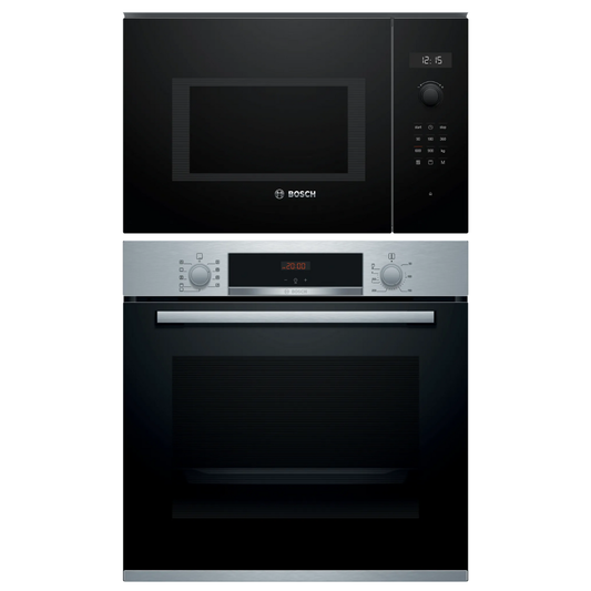 Horno eléctrico Bosch HBA512BR0L y Microondas Empotrable negro