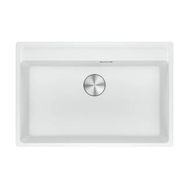 Bacha Franke Fragranite blanco polar rectangular con pileta profunda sobre mesada
