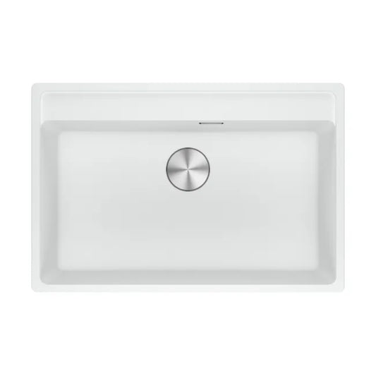 Bacha Franke Fragranite blanco polar rectangular con pileta profunda sobre mesada
