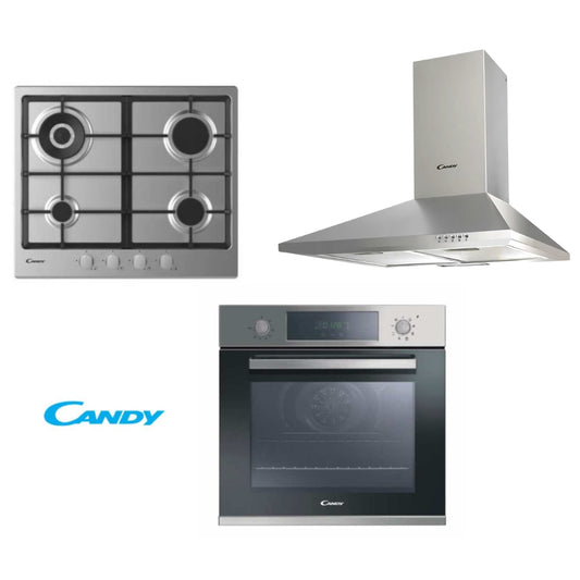 Pack Candy Total: Anafe a Gas 60cm + Horno Eléctrico 65L + Campana Decorativa