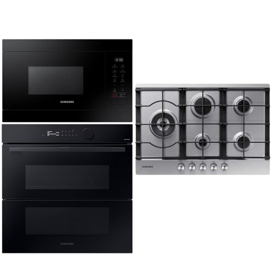 Samsung horno dual cook flex anafe de 5 y microondas empotrable