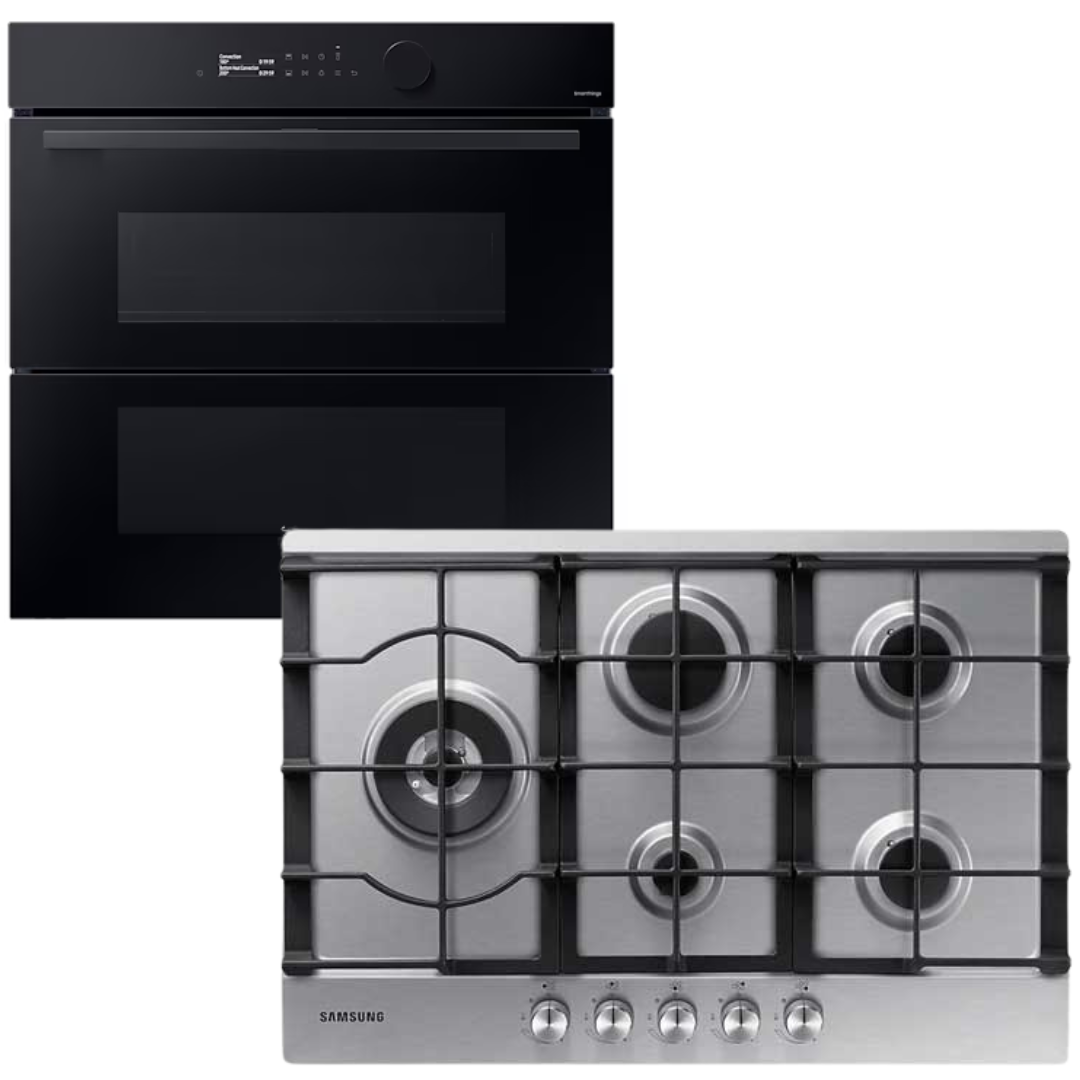 Samsung horno eléctrico dual cook flex con anafe a gas 5 hornallas