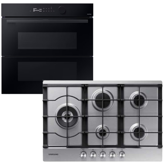 Samsung horno eléctrico dual cook flex con anafe a gas 5 hornallas