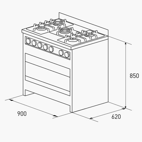 plano de medidas de la cocina cook and food cf 900