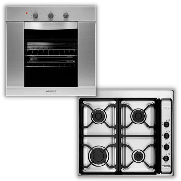 Horno y Anafe Longvie acero inoxidable a gas