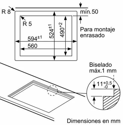 Anafe a gas de cristal templado negro Bosch Flame Select